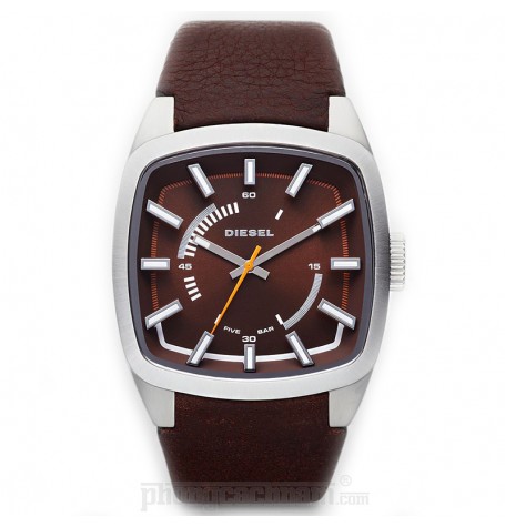 Đồng hồ nam Diesel - Scalped / Brown Leather / Silver Tone Case 46mm x 40mm