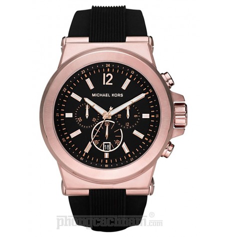 Đồng hồ nam Michael Kors - Oversize  Dylan Silicone Black / Rose Gold Chronograph 48mm