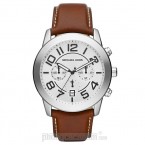 Đồng hồ nam Michael Kors - Oversize Brown Leather Mercer Chronograph 45mm