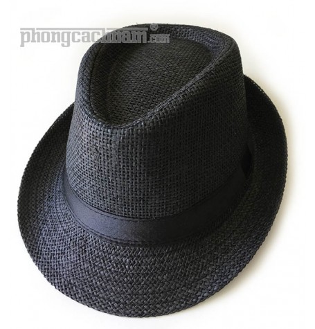 Mũ nón panama / fedora - PhongCachNam "Fashionista" màu xanh đen vành nhỏ