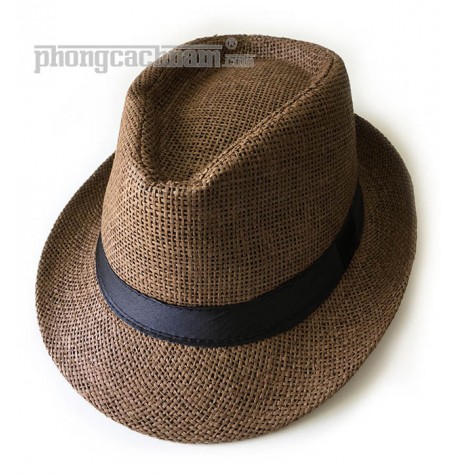 Mũ nón panama / fedora - PhongCachNam "Fashionista" màu nâu vành nhỏ