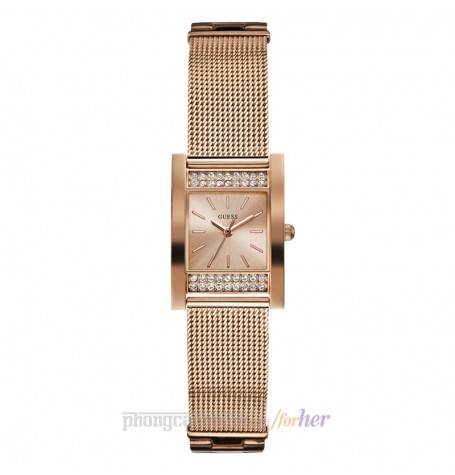 Đồng hồ nữ Guess - Rose Gold Tone Stainless Steel Mesh Bracelet 25mm x 23mm