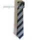 Cà vạt bản trung (7cm) - PhongCachNam "Trend Setter" sọc chéo đen xám