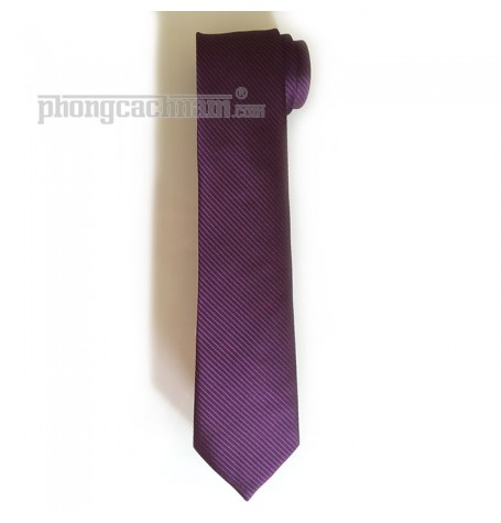 Cà vạt bản trung (8cm) - PhongCachNam "Soul - Purple" màu tím sậm Cà vạt bản trung (8cm) - PhongCachNam "Soul - Purple" màu tím sậm