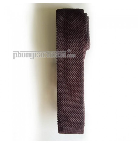 Cà vạt len dệt kim bản nhỏ (5.5cm~6cm) - PhongCachNam "Fashionista" màu cà phê
