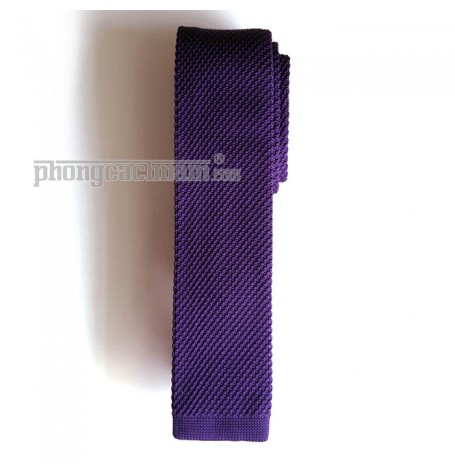 Cà vạt len dệt kim bản nhỏ (5.5cm~6cm) - PhongCachNam "Fashionista" màu tím sậm