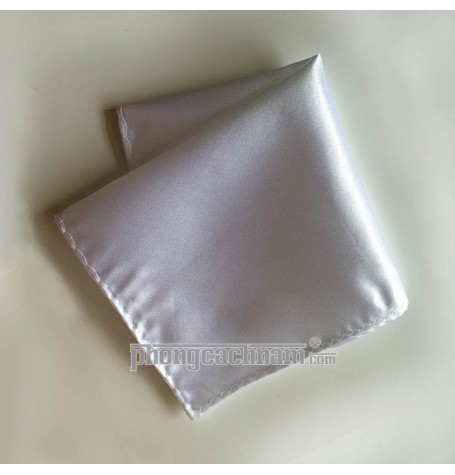Khăn túi áo vest - Pocket Square - PhongCachNam "Fashionista" 22cm x 22cm màu trắng