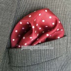 Khăn túi áo vest - Pocket Square - Marco Cannavaro đỏ chấm bi "Passion Dots" 30cm x 30cm