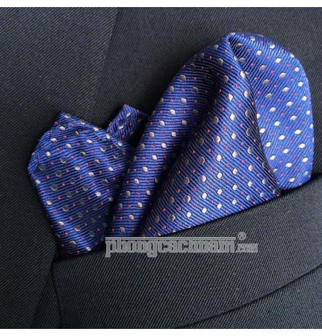 Khăn túi áo vest - Pocket Square - PhongCachNam "Silent Expression Blue" 30cm x 30cm