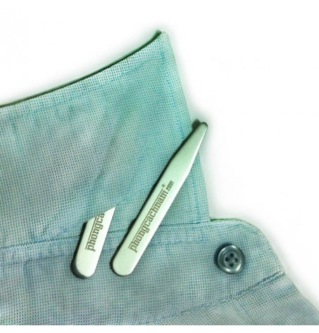 Thanh dựng cổ áo (cặp) - Collar Stays - PhongCachNam - Stainless Steel 70mm x 9mm x 0.8mm